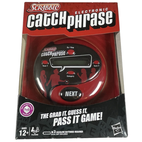 Hasbro Scrabble Electronic Catch Phrase Handheld Electronic Game 4+ Players - Picture 1 of 4